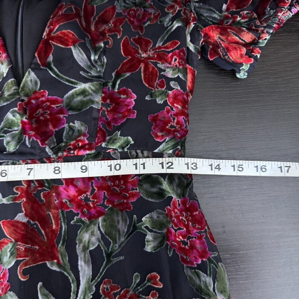 House of Harlow Revolve Dress Womens XS Talita Velvet Floral Romantic Event - Picture 10 of 11